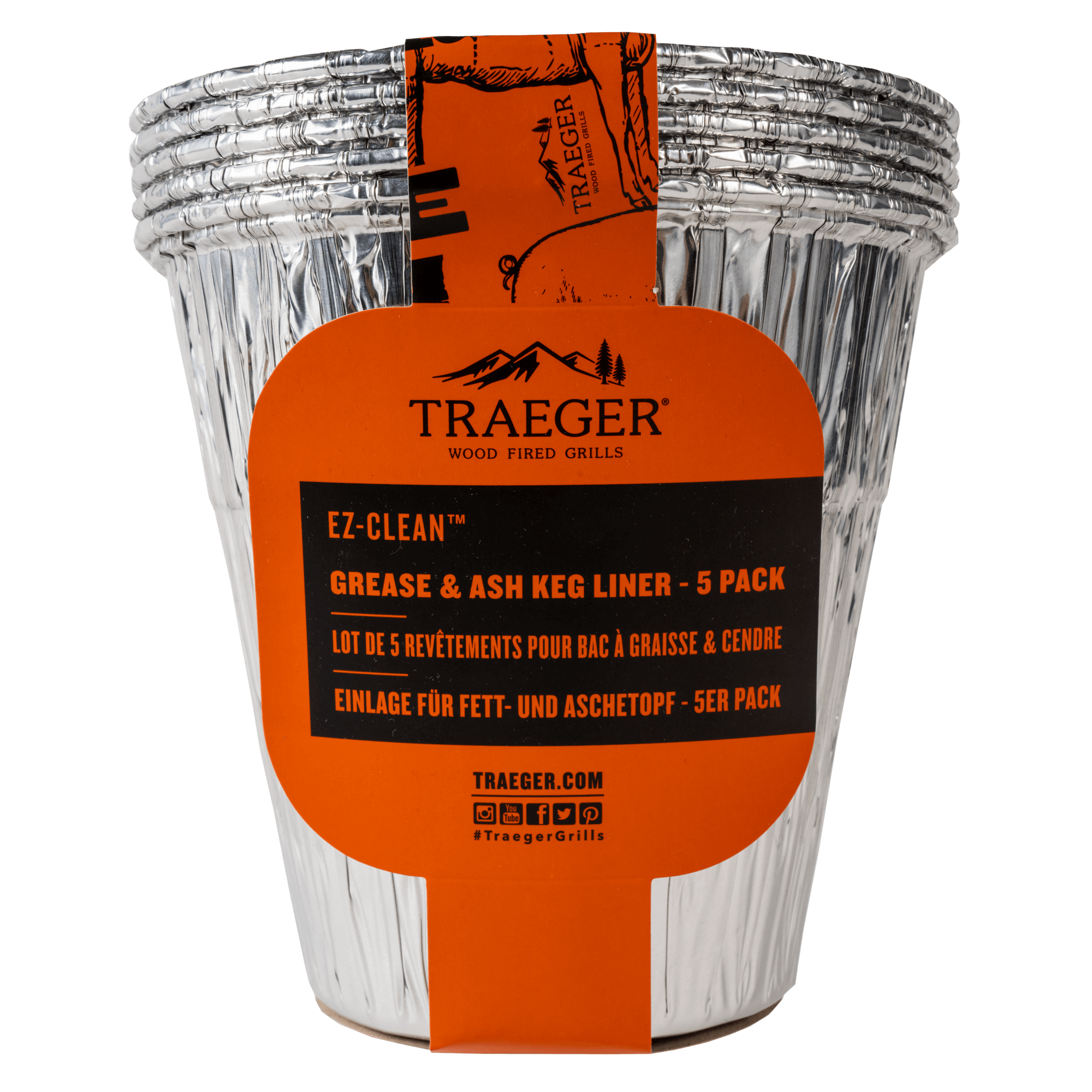 EZ-Clean Grease & Ash Keg Liner - 5 Pack